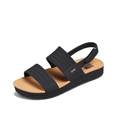 Reef Womens Water Vista Sandal 8 Black/Tan