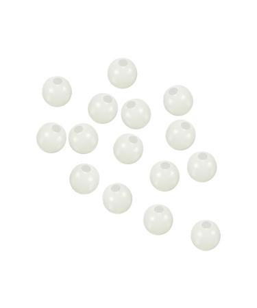 PATIKIL 200pcs 5mm Fishing Beads Plastic Glowing Fishing Lure Round White