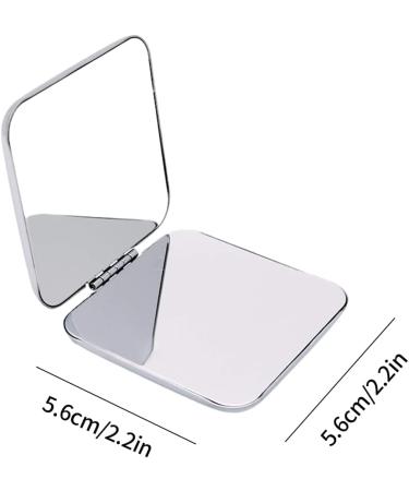 Folding Pocket Mirror Portable Makeup Mirror Stainless Steel Cosmetic Mirror Double Sided Square Mirror for Handbag Purse Pocket Compact - Buy Online on SooperMarket.com