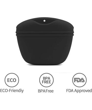 KOMUNJ Silicone Dog Treat Pouch Treat Bag for Dogs Silicone Dog Treat Bag for Dog Training Clip on Portable Training Container (Black) - Buy Online on SooperMarket.com