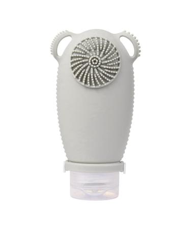 sunree Silicone Empty Container with Cleansing Brush for Shampoo and Lotion C gray