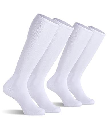 CS CELERSPORT 2/3 Pack Baseball Soccer Softball Socks for Youth & Adult Multi-sport Tube Socks White(2 Pack) Medium