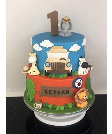 Personalised Giraffe Cake Topper - Edible Fondant Safari Jungle Cupcake Decorations with an Edible Glue - Kids Birthday Supplies - Buy Online on SooperMarket.com