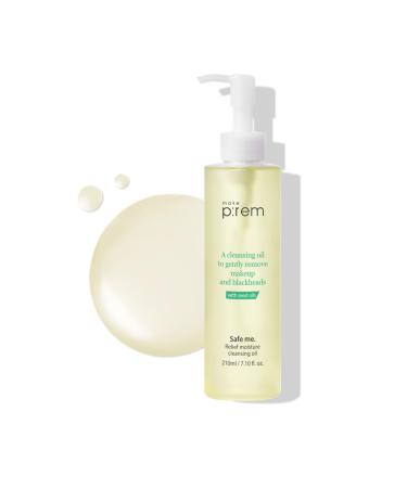 MAKE P:REM Safe Me. Relief Moisture Cleansing Oil Deep Pore Cleansing Makeup Remover for Oily Skin All Skin Types Gentle Blackhead Remover Korean Skin Care 210ml 7.1 Fl.Oz.