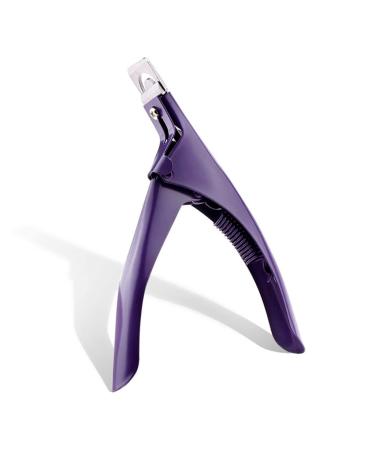 Professional Nail Art Clipper Special Type U Word False Tips Edge Cutters Manicure Colorful Stainless Steel Nail Art Tools Trimmer (Color : Purple)