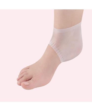 Milists Silicone Heel Protectors - Open Toe Slide-Resistant Socks for Cracked Heel Repair - Unisex Gel Sleeve - White - Buy Online on SooperMarket.com