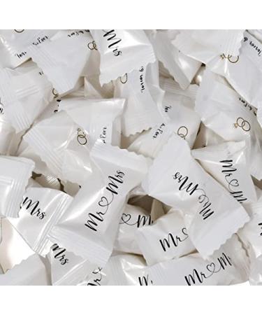 Mr. and Mrs. Wedding Butter Mint Candy Bags - 100 Count 14 Oz (396g) Forever & Ever Mints - Diamond Ring Treats for 50th Anniversary, Bridal Shower, & Special Occasions - Buy Online on SooperMarket.com