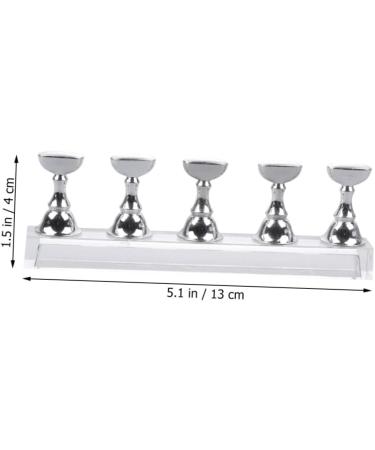 Healeved 2 Sets Nail Art Accessories Crystals for Nails Nail Polish Tips Stand Tool Stand Nail Practice Stand Nail Tips Holder Fake Nail Holder Nail Art Tip Display Base Frame Magnet 2.5*1cm Silver - Buy Online on SooperMarket.com