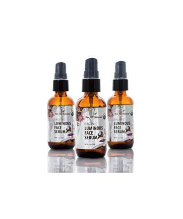 Organic Luminous Face Serum - USDA Certified Youthful & Nourished Skin - 2 oz Glass Bottle - International Shipping Available - Buy Online on SooperMarket.com