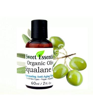 100% Pure Organic Squalane Oil - 2oz - Imported From Italy - Olive Derived - Vegan Anti Aging - Skin Regenerating - Non Greasy - Doesnt Feel Like The Traditional Oil