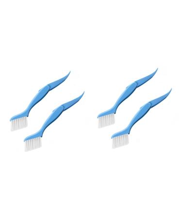 Beavorty 4 Pcs 2 Keyboard Cleaning Brush Toothpaste Holder Travel Hard Cleaning Brush Mirror Holder Clips Window Groove Brush Groove Cleaning Brush Corner Cleaning Brush 2 in 1