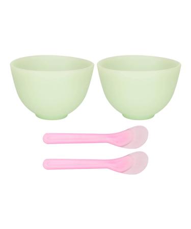 2set Face Mask Applicator Silicone Face Mask Bowl and Stirring Bars Reusable Soft Portable DIY Bowl Brush Set for Skin Care