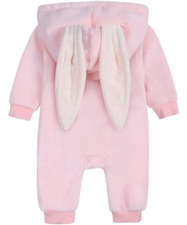 Kids Tales Newborn Baby Winter Romper | Cute Rabbit Ear Hood | 9-12 Months | Thick Fleece | Cozy Outfit - Buy Online on SooperMarket.com