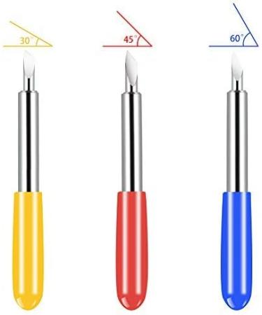40Pcs Tungsten Steel Vinyl Cutter Blades Lettering Blade 30/45/60 Degree for Roland Cutting Plotter with 1 Knife Block  Black Set 5 - 40pcs - Buy Online on SooperMarket.com