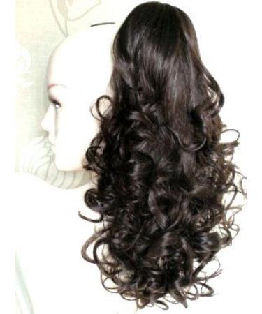 Forever Young UK Dark Brown Clip In Pony Tail Hair Extension Falling Curls New Reversible Design