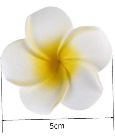 4 Pieces Plumeria Flower Clips - Hawaiian Foam Hair Clips for Bridal Wedding & Beach Decor - Buy Online on SooperMarket.com