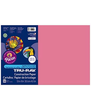 Pacon Tru-Ray Construction Paper 76 lbs. 12 x 18 Shocking Pink 50 Sheets/Pack (103045)