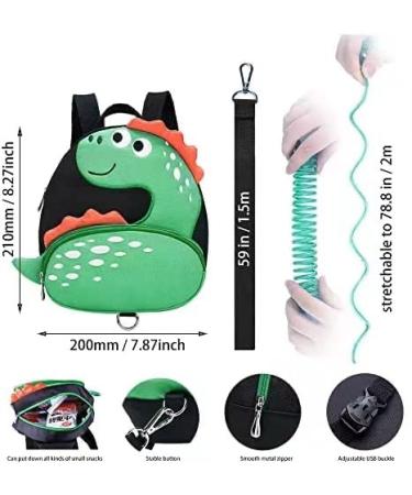 Small Dinosaur Toddler Backpack with Safety Leash | Age 1-2 Years | Green - Buy Online on SooperMarket.com