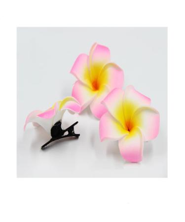 12PCS Hawaiian Plumeria Flower Hair Clips - Bohemia Foam Hairpins for Bridal Wedding Party Beach Holiday (Rose Red) - Buy Online on SooperMarket.com