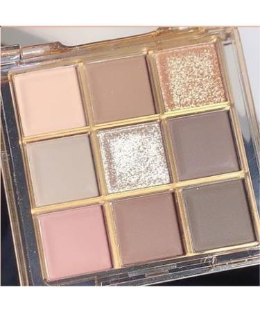 Lovelycat 9 Colors Glitter Eyeshadow Makeup Palette Matte High Pigmented Colorful Creamy Texture Eye Shadow Powder Natural Waterproof Long Lasting Eyeshadow Powder Cosmetics (pink grey)