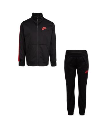 Nike boys Logo Taping Jacket and Pants Two-piece Track Set (Little Kids) 7 Years Black