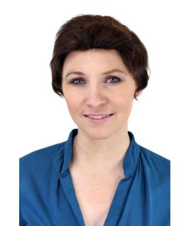 100% human hair: short hair wig with parting wave dark brown-red mix DB205HH-2T33