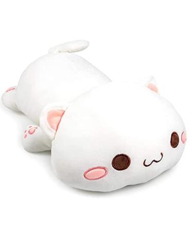 NatureMan Cute Kitten Plush Toy Stuffed Animal Pet Kitty Soft Anime Cat Plush Pillow children'sPlush cat doll Pillow toys (White)