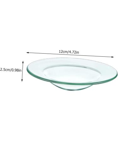 Warmhm Round Serving Tray & 4 Glass Bowls - Oil Replacement Heating Plate & Wax Melting Inserts - Transparent 12x12cm x 2pcs - Ideal for Serving & Storage - Buy Online on SooperMarket.com