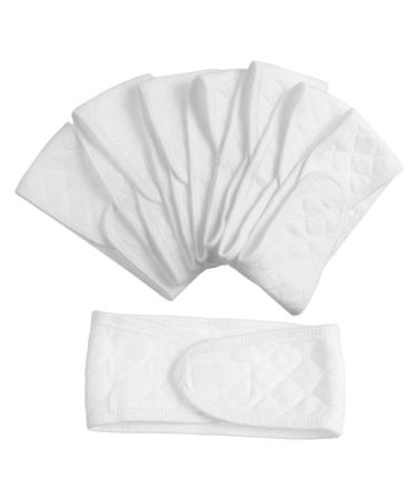 Healeved 8 Pcs Baby Belly Button Band,Baby Umbilical Cord Belt, Infant Belly Binder Hernia Care Navel Truss Cotton Baby Infant Umbilical Cord Belly Band for 0-12 Months,Support Newborn Warm Essential White