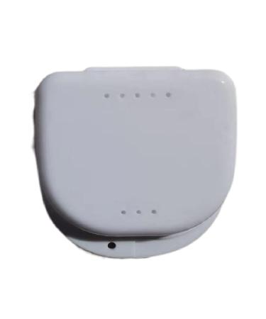 Denture Box Retainer Case Denture Storage Bath Box Denture Holder Box Cleaning Box Lightweight and Portable Cleaning Box with Filter (S White) S White