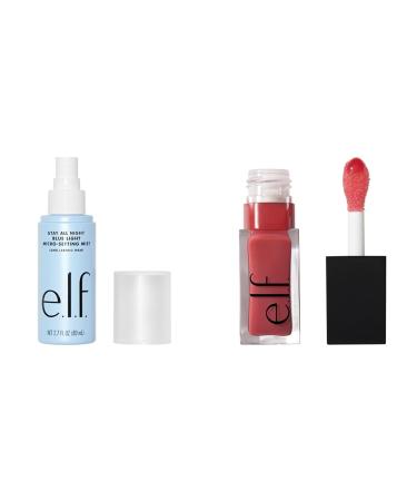 e.l.f. Stay All Night Blue Light Micro-Setting Mist Setting Spray & Skin Refresher & Glow Reviver Lip Oil Nourishing Tinted Lip Oil For A High-shine Finish Infused With Jojoba Oil Make Up + Glow Reviver Lip Oil