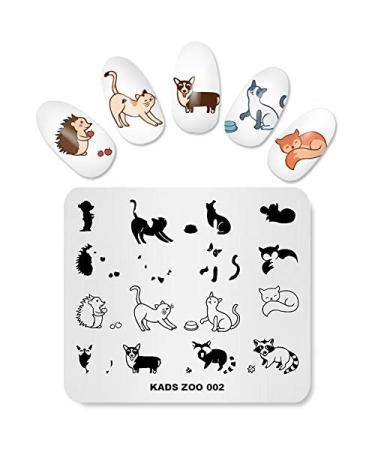 KADS Stamping Plates Animal Cute Manicure Template Nail Art Image Stamp Nail Design Tools(ZO002)