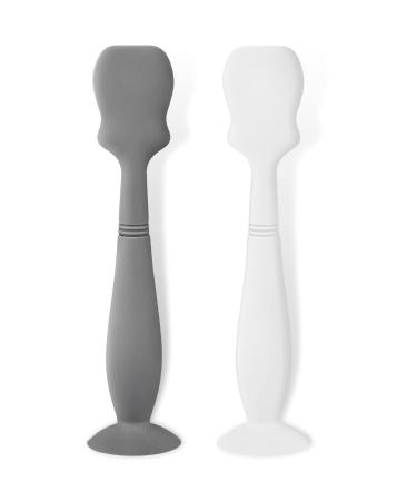 2 Pack Baby Diaper Cream Brush, Diaper Cream Spatula Applicator Silicone Baby Butt Paste Spatula for Babies, Newborn (Gray, White)