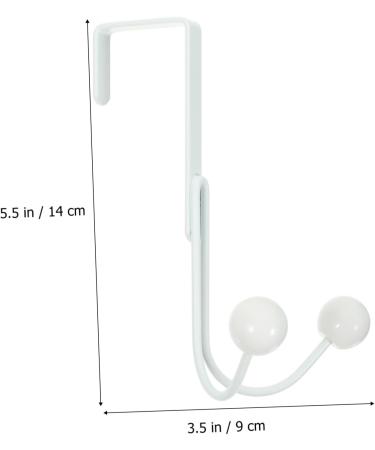 CIYODO 2pcs Double Hook Towel Rack Coat Hangers Metal Coat Hanger Hooks Hanging Hook Wall Mount Nail 14x9cm White - Buy Online on SooperMarket.com