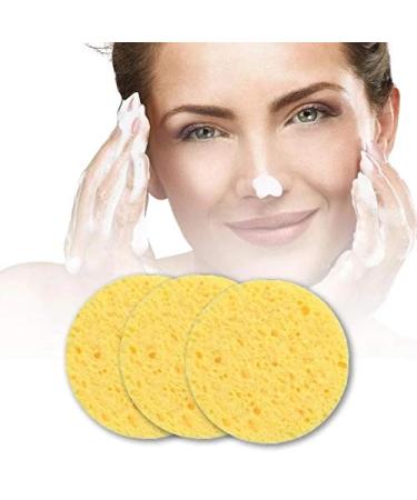 Buy Tvoip 25-Pack Reusable Facial Sponges - Natural Wood Pulp Deep Cleansing Bigger & Thicker Cosmetic Puff for Face Care - Yellow - Buy Online on SooperMarket.com