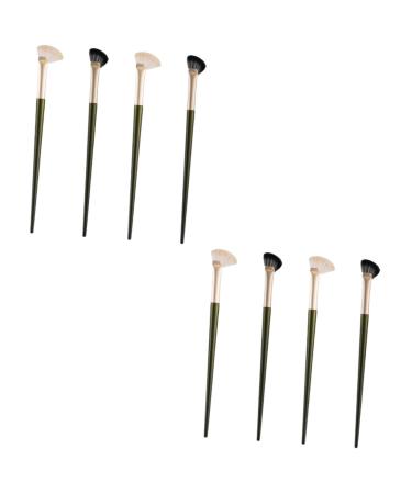 Healeved 8 Pcs Nose Shadow Brush Angled Eyeshadow Brush Concealer Brush Nose Makeup Brush Wooden Handle