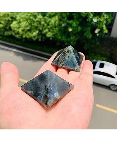 1pc 50mm Natural Polished Crystal Stone Gemstone Carving Labradorite Pyramid Chakra Reiki Balancing - Buy Online on SooperMarket.com
