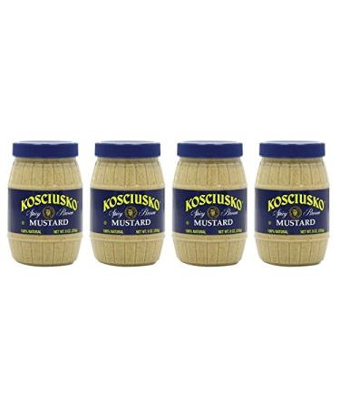 Kosciusko Zesty Spicy Brown Mustard 9 Oz (Pack of 4)