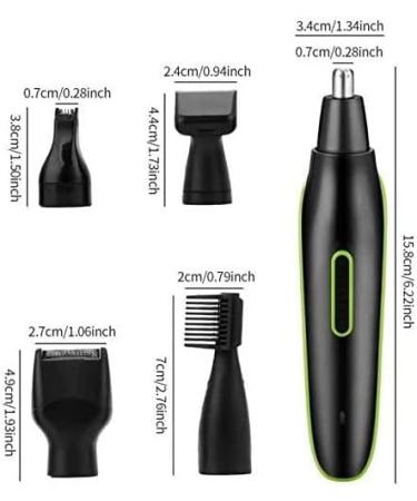 4-in-1 USB Rechargeable Nose Hair Trimmer for Men - Waterproof Ear & Eyebrow Clipper - Perfect for Travel & Family Use - Buy Online on SooperMarket.com
