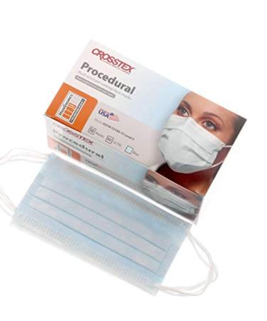 Crosstex CR-GCPBL100 Procedural Face Earloop Mask Bulk Blue (Pack of 100)