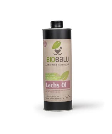 Biobalu salmon oil 1000ml from Norwegian fish farming for dogs cats horses and other pets in food quality