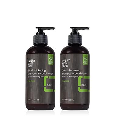Every Man Jack Tea Tree Men's Thickening 2-in-1 Shampoo & Conditioner | Restore Thickness Cleanse & Condition | Naturally Derived Paraben & Dye Free - Shop Internationally - Buy Online on SooperMarket.com