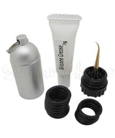 Scuba Choice Scuba Diving Mini Tank Key Ring with O-Rings and Silicone Grease 3g Silver