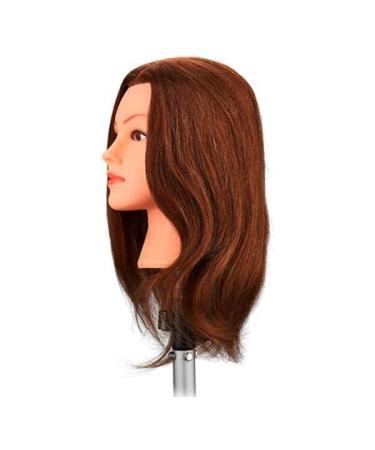 Fripac Mondial 40 cm Real Hair Training Head - 100% Real Light Brown Hair for Hairstyling Practice | International Shipping Available - Buy Online on SooperMarket.com