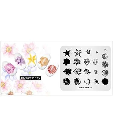 KADS Nail Stamping Plate FL035 - Flower Nature DIY Image Template for Manicure - Buy Online on SooperMarket.com