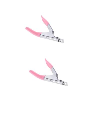 Beavorty 2pcs Nail Tools Stainless Steel Scissors Nail Trimmers Nail Art Scissors Fake Nail Nails Tools Nail Scissor Nail Clippers Nail for Acrylic Nails Manicure Tools u-Cut mediumx2pcs Rosyx2pcs