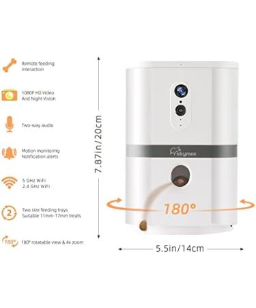 SKYMEE Petalk AI II Dog Camera Automatic Treat Dispenser 5G WiFi Full HD Pet Camera with 180 Pan Full-Room View Night Vision Two Way Audio for Dogs and Cats Compatible with Alexa (Support 5G WiFi) - Buy Online on SooperMarket.com