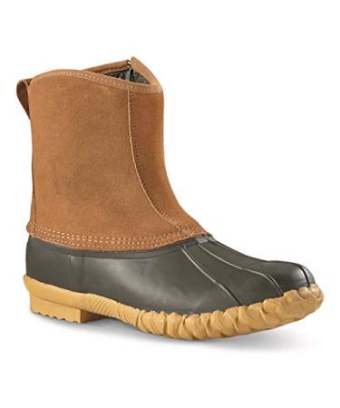 Guide Gear Mens Side Zip Insulated Leather Duck Boots, Winter Boots for Men, Waterproof Rain Shoes, 400 Gram 13 Tan