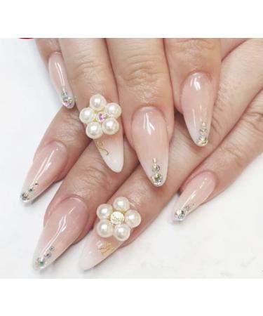 White Pearl 3D Self Adhesive Nail Rhinestones Temporary Tattoo Gems - 4 Sheets - Buy Online on SooperMarket.com