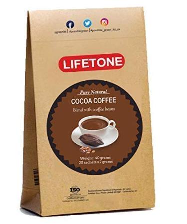 Cocoa Bean Coffee | Blend with Raw Coffee Beans and Cocoa Beans | 100% Natural 20 Sachets
